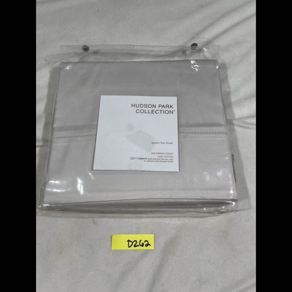 NIB‎ [ Queen ] 600TC Cotton Flat Sheet for Hudson Park in Silver